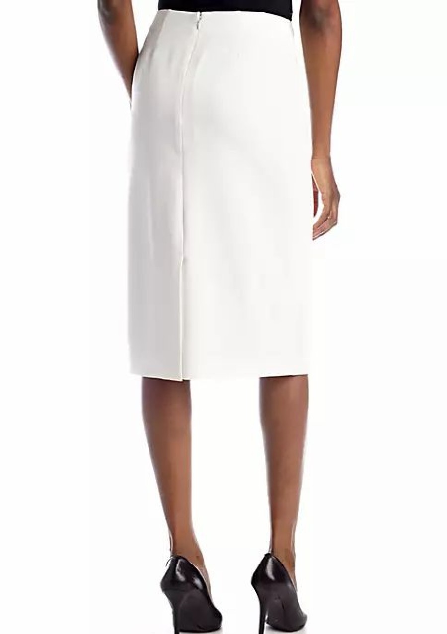 Women * | Promo Kasper Solid Pencil Skirt