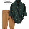 Kids * | Flash Sale Carter'S Baby Boys 2-Piece Green Bowtie Set Green (300