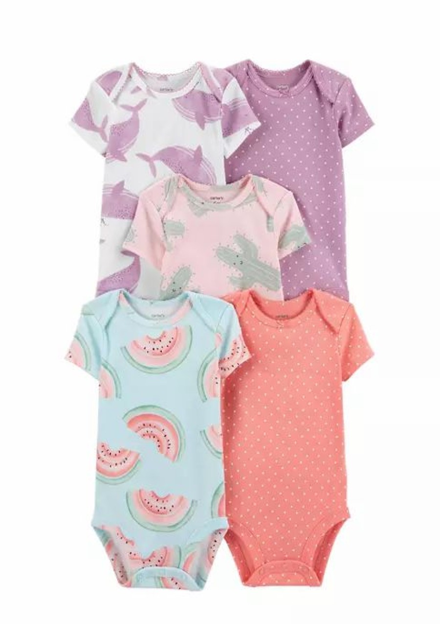 Kids * | Budget Carter'S Baby 5-Pack Short-Sleeve Original Bodysuits Assorted (