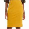 Women * | Best Sale Kasper Women'S Slim Pull On Zipper Front Ponte Skirt Marigold